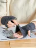 Five Fingers Gloves Mink Cashmere Autumn Winter Gloves Cable Seamless Comfy Fingerless Warm Racoon Wool Mitten Thumb Hole Mitts Female Lovely 231205