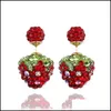 Boucles d'oreilles pour femmes, bijoux plaqués argent, cristal coloré, boule Disco, perles de mariage, livraison directe Dh9Ho