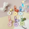 Keychains Lanyards Cute Smiling Face Resin Keychain Heart Flower Cloud Pendant DIY Candy Color Key Chains Decoration Jewelry 231204