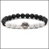 Bedelarmbanden Lava Chakra Armband Agaat Tijgeroog Steen Genezing Mannen Sieraden Zwarte Kraal Drop Levering Sieraden Armbanden Dhihp