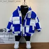 Daunenmantel Kinder Baumwolle Jacke Winter Neue Jungen Und Mädchen Mode Plaid Kragen Baumwolle Jacke Kinder Kleidung Kinder Parkas 2023 Q231205