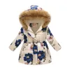 Manteau filles doudounes enfant imprimé plus velours épais vêtements d'extérieur enfants vêtements automne hiver garçon chaud col de fourrure manteaux à capuche 231205