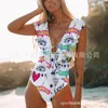 Maillots de bain pour femmes 2023 Sexy une pièce maillot de bain col en V profond femmes volants réglable épaule dos nu body maillot de bain