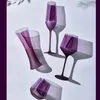 Wine Glasses Purple Transparent Wine Glasses Creative Frosted Crystal Champagne Whiskey Beer Cup Cocktail Goblet Juice Glass Bar Drinkware 231205