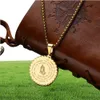 Vine Mens Coin Pendant Halsband Hip Hop Gold Link Chain Titanium Steel Round Scripture Halsband för män Kvinnor Statemenet Jewelry Gift3797883