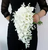 Bröllopsblommor 2023 Bouquet White Calla Lily Pe Waterfall Artificial Bridal Bouquets Women de Mariage