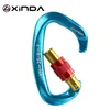 Climbing Harnesses XINDA 25KN Mountaineering Caving Rock Carabiner D Shaped Safety Master Screw Lock Buckle Escalade Equipement 231204