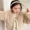 Vestes d'hiver pour enfants, vêtements à la mode, manteau épais en fourrure d'épissure de cheveux pour filles, Style étranger, 2023