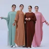 Этническая одежда Молитвенное платье Джаз Креп Молния спереди Бабочка Абая Мусульманские женщины Дубай Турецкий исламский повседневный хиджаб Халат Рамадан Ид