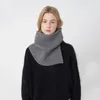 Halsdukar Fashion Solid Color Sticke NeckerChief Wear Open Warm Collar Autumn Winter Cashmere Windproof Neck Scarf Women Wraps