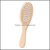 Hair Brushes Bamboo Bristles Detangling Wooden Brush Wet Or Dry Oval Hairbrush 16X4.5X3Cm For Women Men Drop Delivery Products Care S Dhoni