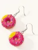 Boucles d'oreilles pendantes à la mode, drôle et mignon, gâteau alimentaire, beignets, goutte pour femmes et filles, Unique, doux, géométrique, bijoux de fête, cadeau