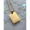 Pendentif rectangulaire gravé personnalisé, citations inspirantes, collier en acier inoxydable en or 18 carats, bijoux personnalisés pour femmes, offre spéciale