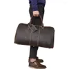 Duffel Bags Couro Genuíno Homens Saco de Viagem Grande Capacidade Mulheres 20 Vaca Vintage Brilhante Trabalho Bagagem Carry On BagsDuffel3389