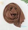 Luxe Designer Satijn Chiffon Hijab Sjaal Vrouwen Moslim Mode Crinkle Sjaal Big Size Rimpel Vrouwen Sjaals Tulband Bandana