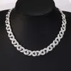 Yu Ying Sterling Silver Iced Out Necklace 13mm Wide Gra Moissnaite Diamond Infinite Cuban Link Chain for Hiphop