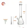 Tillbehör som säljer grossist 11 BASE CLEAR BEAKER BONGS Tjocklek Hookah Reting Chicha Glass Water Pipe Bong With Ice 14mm Bowl Gå med DHP6V