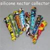 20pcs Silicone Nectar Hookahs with 14mm Titanium Tip Portable Mini Nectar Glass Dab Straw Pipes Smoking Silicon Pipe ZZ