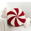 Housses de chaise Joyeux Noël rouge blanc tourbillons Noël mignon bonbon canne jeter oreiller coussins housse coussins pour canapé coussin décoratif 231204