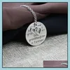 Pendant Necklaces Letter Necklace Tag Engraved Grandmother Family Drop Delivery Jewelry Pendants Dhnkg