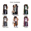 Gilets pour femmes Mode femmes Long Cardigan gilet veste couleur unie sans manches tunique haut col châle manteau vestes hauts femme vêtements 231204