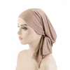 Abbigliamento etnico Donna Pre-Legato Hijab musulmano Cappello interno Cancro Turbante Berretto chemio Berretto elastico per la perdita dei capelli Berretti da pirata Berretti Bandane