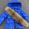 Daunenmantel Kinder Winter Daunenjacke Abnehmbarer Waschbärpelzkragen Kleinkind Jungen Kapuzenmantel Baby Mädchen Warmer Schneeanzug Kinder Parkas Q231205