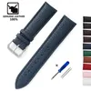 Watch Bands Genuine Leather Strap Calfskin Men Women Watch Band Watch Accessories Bracelet 12mm 14mm 16mm 18mm 20mm 22mm Green Blue Red 231204