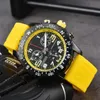 Yüksek kaliteli en iyi marka erkek bilek saati Breitlinx dayanıklılık 45mm tasarımcı hareketi izle lüks erkekler çok işlevli kronograf montre ücretsiz gönderim