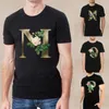 T-shirts pour hommes T-shirts 2023 Motif de fleur d'or Chemise à manches courtes Hommes Mode Pull O Cou Homme T-shirt pour vêtements masculins S-5XL Top