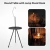 Lägmöbler Westtune Camping Round Table With Light Stand Ultralight Portable Folding Justerbara ben för picknick inomhus utomhus 231204