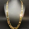 new heavy 94g 12mm 24k yellow Solid gold filled mens necklace curb chain jewelry272e