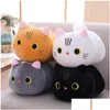 Fyllda plyschdjur 25100 cm Little Kitten Toy Tra Soft Cat Plushie Gray Orange White Comforting Kids Gift LJ201126 Drop Delivery Toy Dhdlx