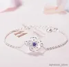 Chaîne nouveauté couleur argent rose/violet fleur de cerisier Zircon Bracelet pour femmes Pulseira Feminina bijoux cadeau R231205