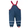 Macacões estilo crianças calças de chuva estudantes calças de chuva criança crianças meninos meninas chuva dungarees à prova de vento impermeável lama macacão roupas 231204