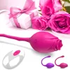 Sex Toy Massager Rose Love Egg Wearable Slicking vibrerande G-Spot Stimulator Vaginal Massage Dildo Vuxna leksaker för kvinnliga par