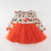 Flickans klänningar exklusiva Girlymax Christmas Baby Girls Nutcracker Fox Print Tutu Kjol Twirl Dress Knee Length Kids Clothing 231204