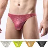 Mutande Uomo Paillettes Triangolo Intimo Vita bassa Slip retrò U Pouch Uomo Tronchi morbidi alla moda Mutandine laser