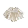 Платья для девочек, коллекция 2023 года, зимняя детская одежда для новорожденных, боди, комбинезон принцессы, плюшевый цельный Creeper
