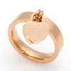 anello di design gioielli amore cuore titanio 316L placcato oro a forma di cuore moda T lettera doppio cuore anelli di promessa femminili per uomo261S