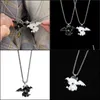 Colliers pendentif colliers de bande dessinée noir et blanc nuit mal Double Dragon personnalité Hip Hop Couple amis cadeau pendentif collier Dhyzk