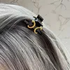 Pinzas para el cabello francesas de alta calidad Mini pinzas para el cabello de tamaño pequeño para mujer Joyería para el cabello de lujo vintage negra Logotipo de diseñador clásico Pinzas para el cabello de metal