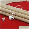 Collane con ciondolo Collana con placca in argento sterling 925 Collane con ciondolo a forma di cuore per le donne Regalo di San Valentino Consegna a goccia Ebreo Dhryz