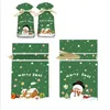 Christmas Decorations 50PCS Santa Claus Xmas Candy Bags Home Decoration Snowflakes Snowmen Biscuit Merry Treat Bag