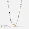 Chaînes en acier inoxydable ancre fermoir colliers pour femmes or métal pierre naturelle perle collier ras du cou plaqué 18 carats en gros 10pcs
