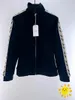 Fasion Zipper Embroidered Jacket for Women Men Heavy Fabric Coat Casual Oversize