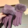 Damskie rękawiczki ręczne projektant futra kołnierz podzielona rękawiczka palec zima ciepłe kaszmirowe rękawiczki Kobiety modne akcesoria z opakowaniem