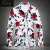 Chemises décontractées pour hommes, haute qualité, printemps et automne, chemise à manches longues, imprimé floral, mode hawaïenne, ample, grande taille 7XL