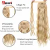 Syntetyczne peruki Aosiwig syntetyczny ogon długi kręcony klip w ogonie dla kobiet czarna blondynka naturalna fryzura Fałszywe włosy kawałek 231204