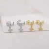 Boucles d'oreilles à dos avec pendentif croisé, 1 pièce, Clip pour femmes et hommes, couleur or blanc, Zircon, poignets d'oreille Non percés, Cool conque, bijoux cadeaux EF153